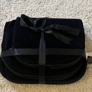 Elegant Black Velvet Makeup Bag Set